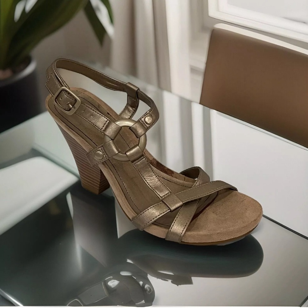 Lower East Side Women Y2K Leather Strappy Block Heels Size 6